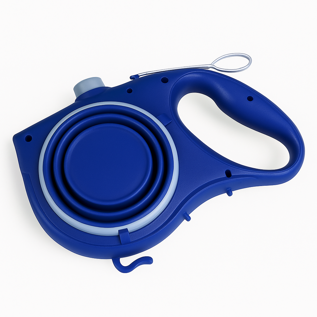 FloofyHydro All-in-One Leash with Built-in Water Bottle & Bowl (Perfect for Walks, Hikes, & Road Trips